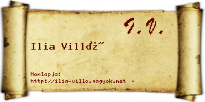Ilia Villő névjegykártya